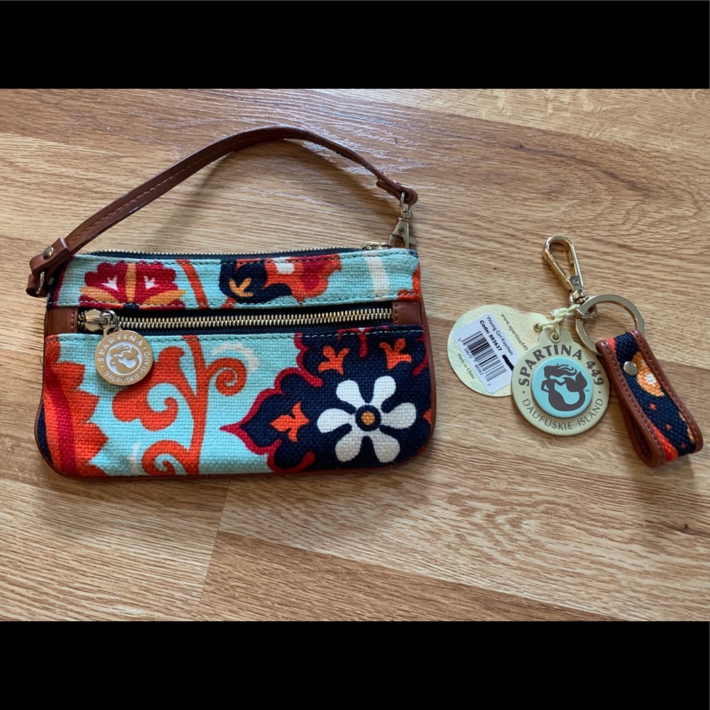 Spartina Waving Girl Keychain and Wristlet